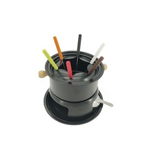 黑色迷你芝士奶酪巧克力火锅熔炉碳钢加厚移动酒精炉炉锅叉套装