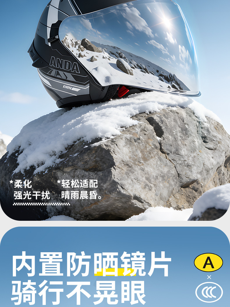 Ad Electric Motorcycle Helmet for Men and Women, All-Season Universal Half Helmet, 3C Certified Motorcycle Three-Quarter Riding Helmet