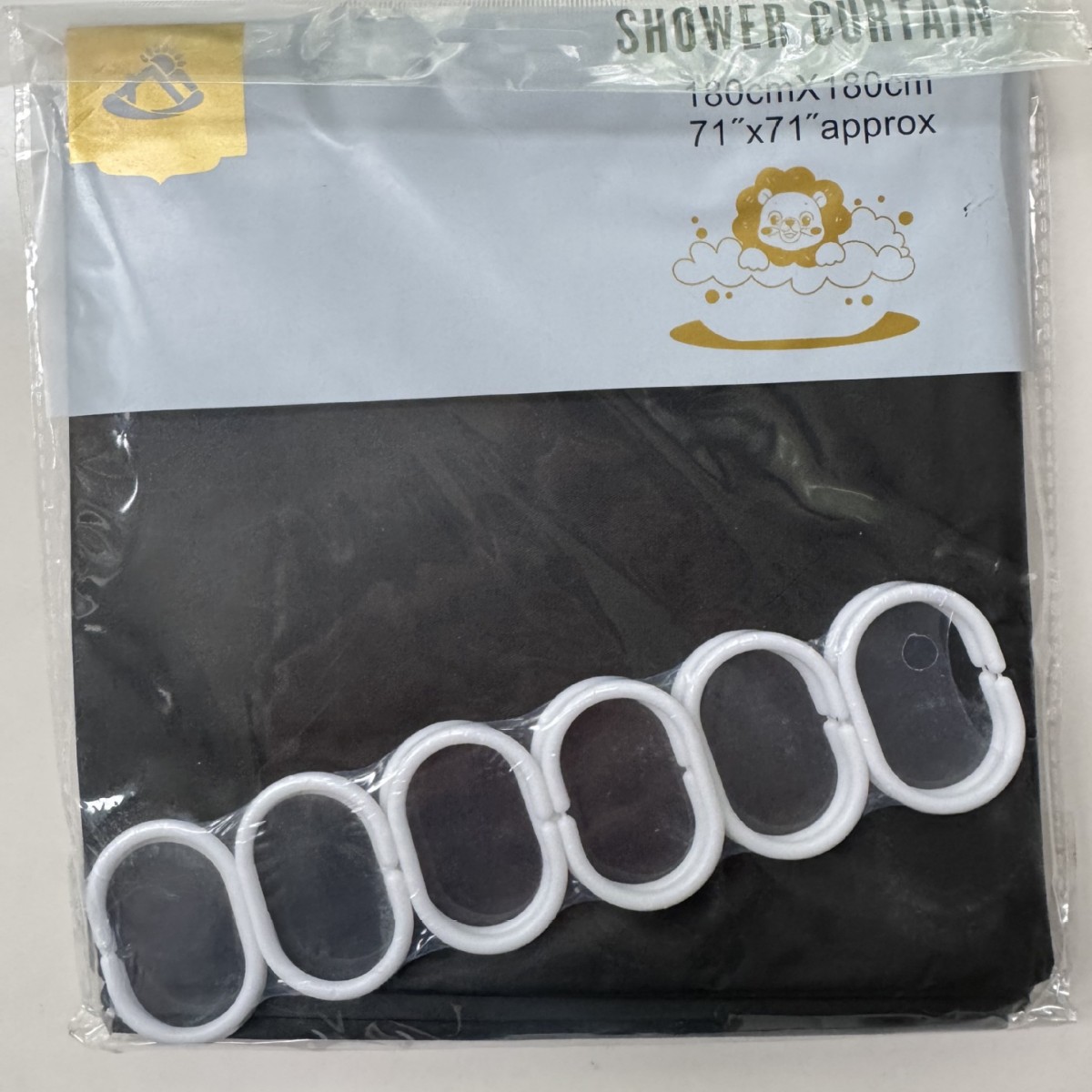 Plain shower curtain black