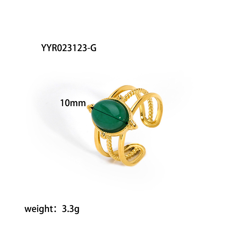 1 Piece Quantity Holiday Occasion 304 Stainless Steel Material Heart Shape, Solid Color Pattern PVD Coated Real Gold Plated 18K Gold Heart Shape Solid Color 304 Stainless Steel Retro Waterproof Non Tarnish Open Rings