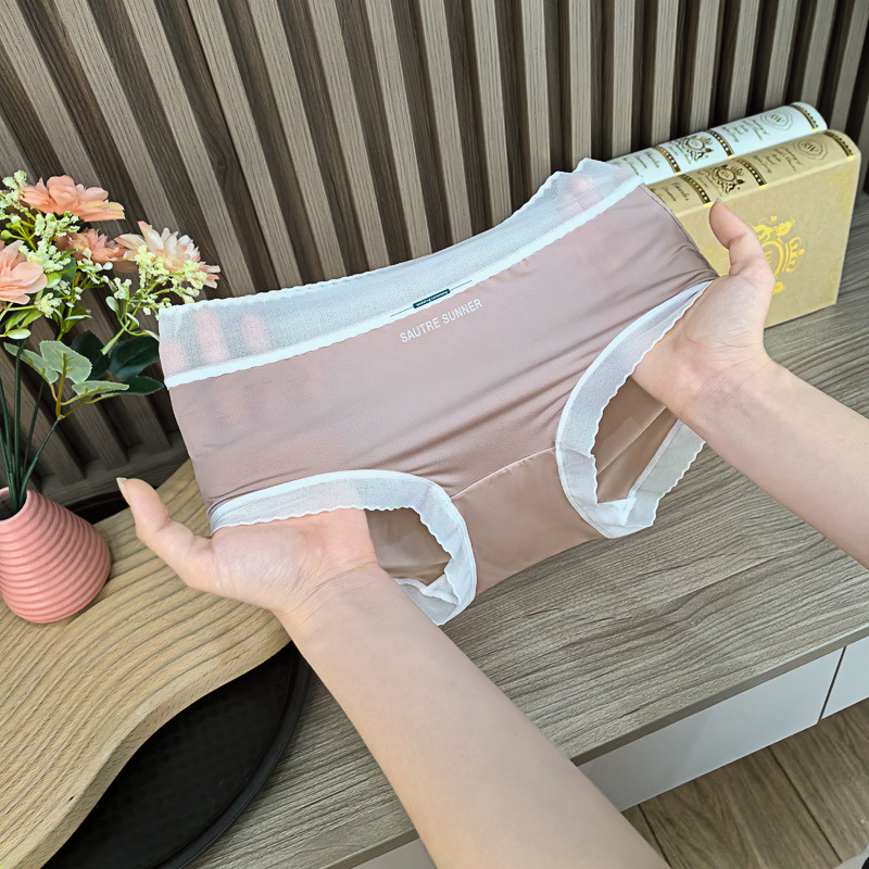 Piel de hielo ultrafina, ligero, sedoso, sin costuras, máscara de alta elasticidad, pantalones desnudos, bacterias del ácido láctico, entrepierna, ropa interior de seda de hielo, refrescante