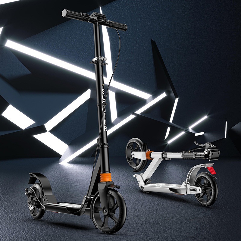Yongkang Scooter Factory Supplies Cross-Border Folding Two-Wheeled Scooters with Disc Brakes, Portable and Popular for Cross-Border Sales