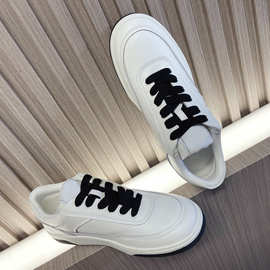 熊猫鞋女时尚百搭休闲运动小白鞋板鞋2024年春季新款牛皮单鞋女鞋