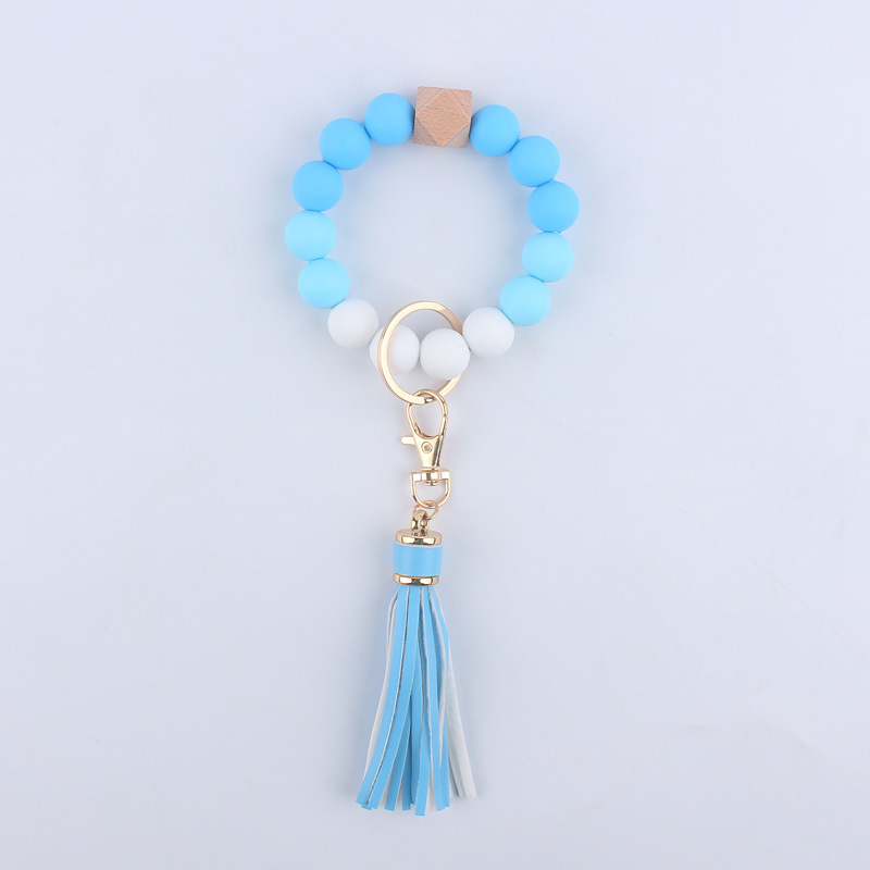 Artistic Color Block Alloy Silica Gel Beaded Women's Keychain display picture 8