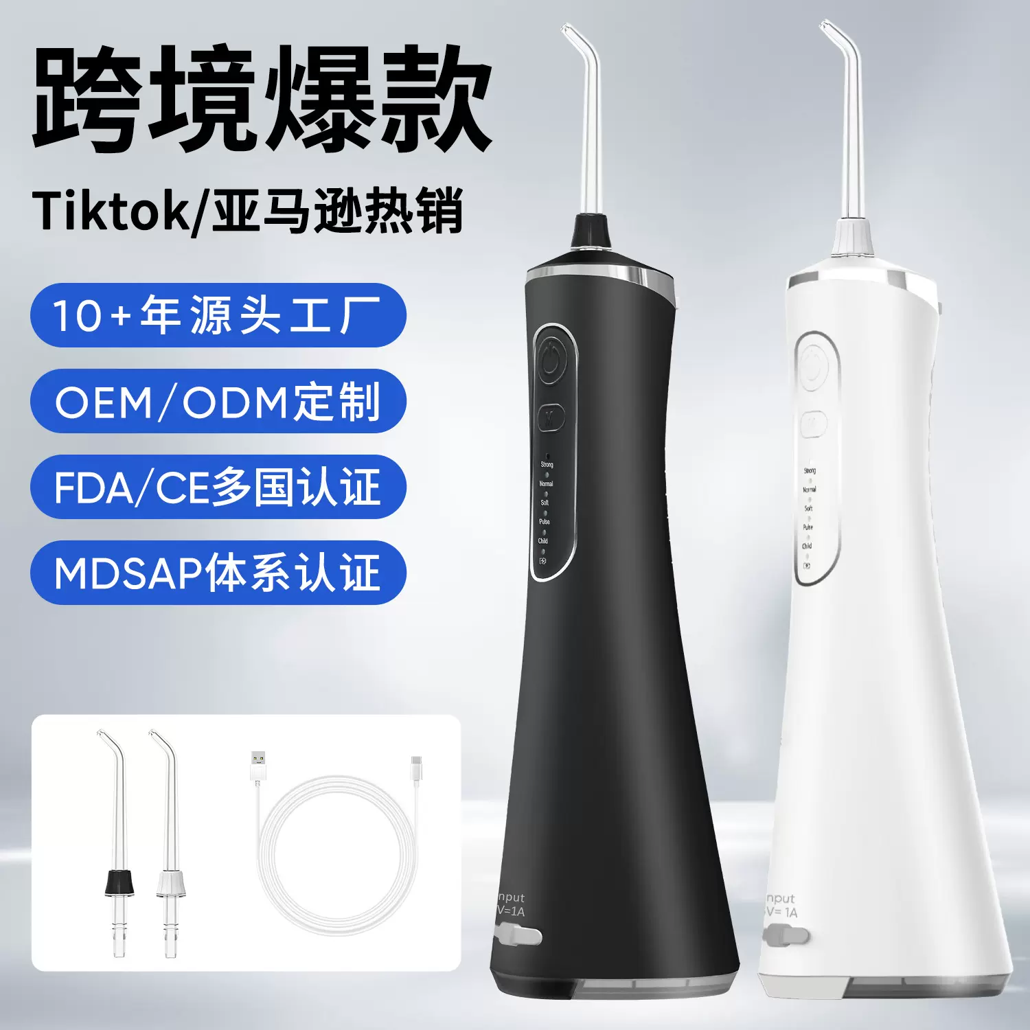 跨境货源家用手持电动冲牙器便携式口腔冲洗器大水箱水牙线洗牙器