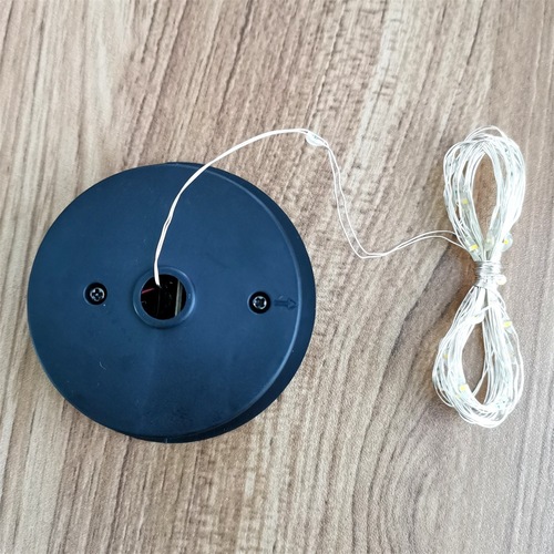 Solar Energy Lamp Round Battery Box Accessories Plastic Crafts Glass Bottle Ceramic Lamp Accessories