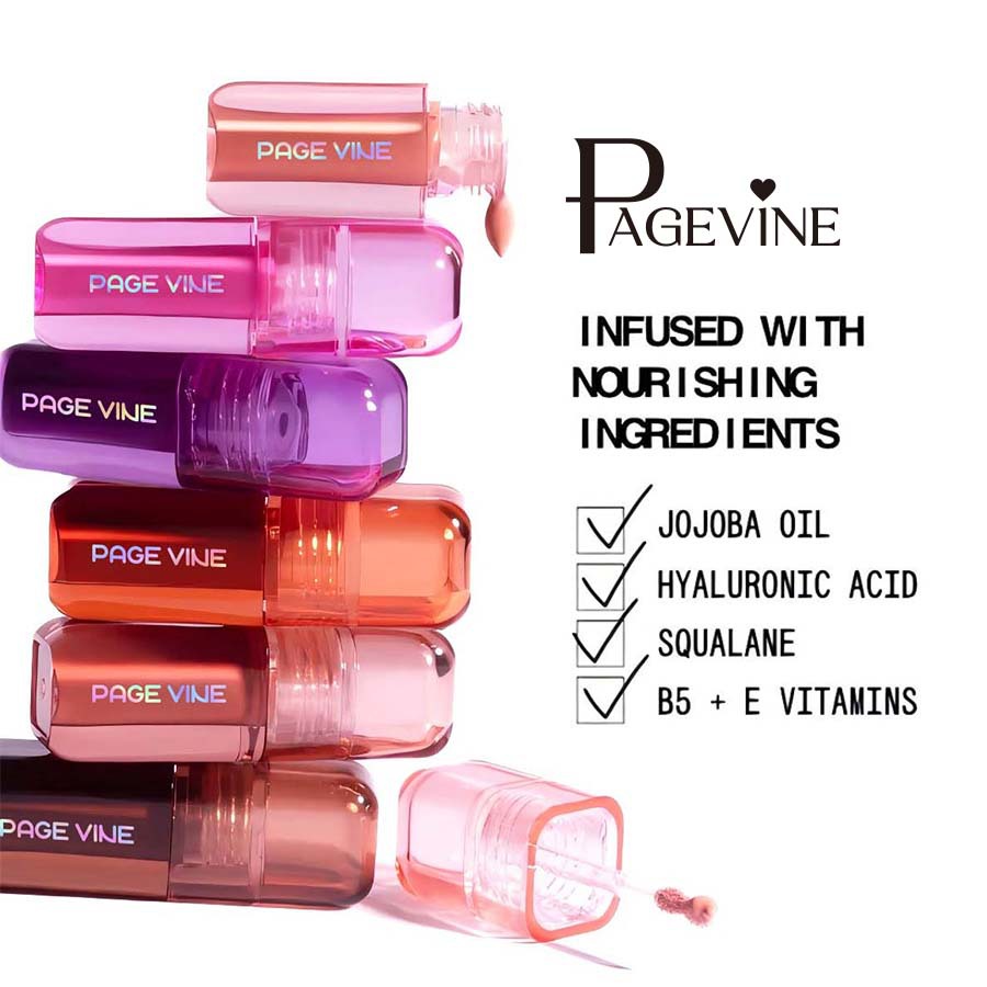 Maquillaje PAGE VINE: Colorete líquido de moda y brillo labial de doble uso, exclusivo para ventas transfronterizas, superventas en LAZADA, con cantidad mínima de pedido baja.