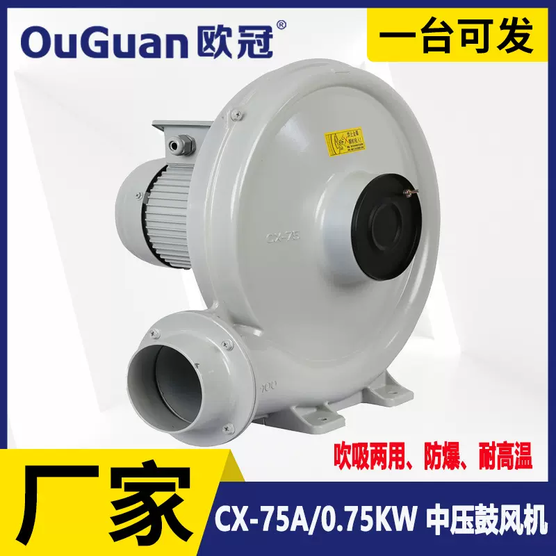 中压鼓风机CX-75A 透浦式风机 0.75KW 印刷包装机械用中压风机