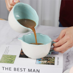 見栄えの良い北欧セラミックコーヒーラテアートカップフルーツサラダボウルセラミックコーヒーカップイーグルノーズ付きクリエイティブマグ