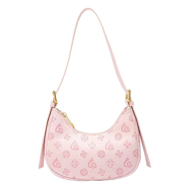 Comercio exterior al por mayor nicho Rosa axila bolsa de verano de las mujeres 2022 nueva moda Tongqin francés palo bolsa de hombro media luna