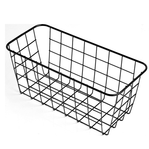 Foreign Trade Iron Wire Desktop Storage Basket Wall-Hanging Flower Basket No-Hole Iron Frame Wall Mount Basket Rectangular Basket Display Stand