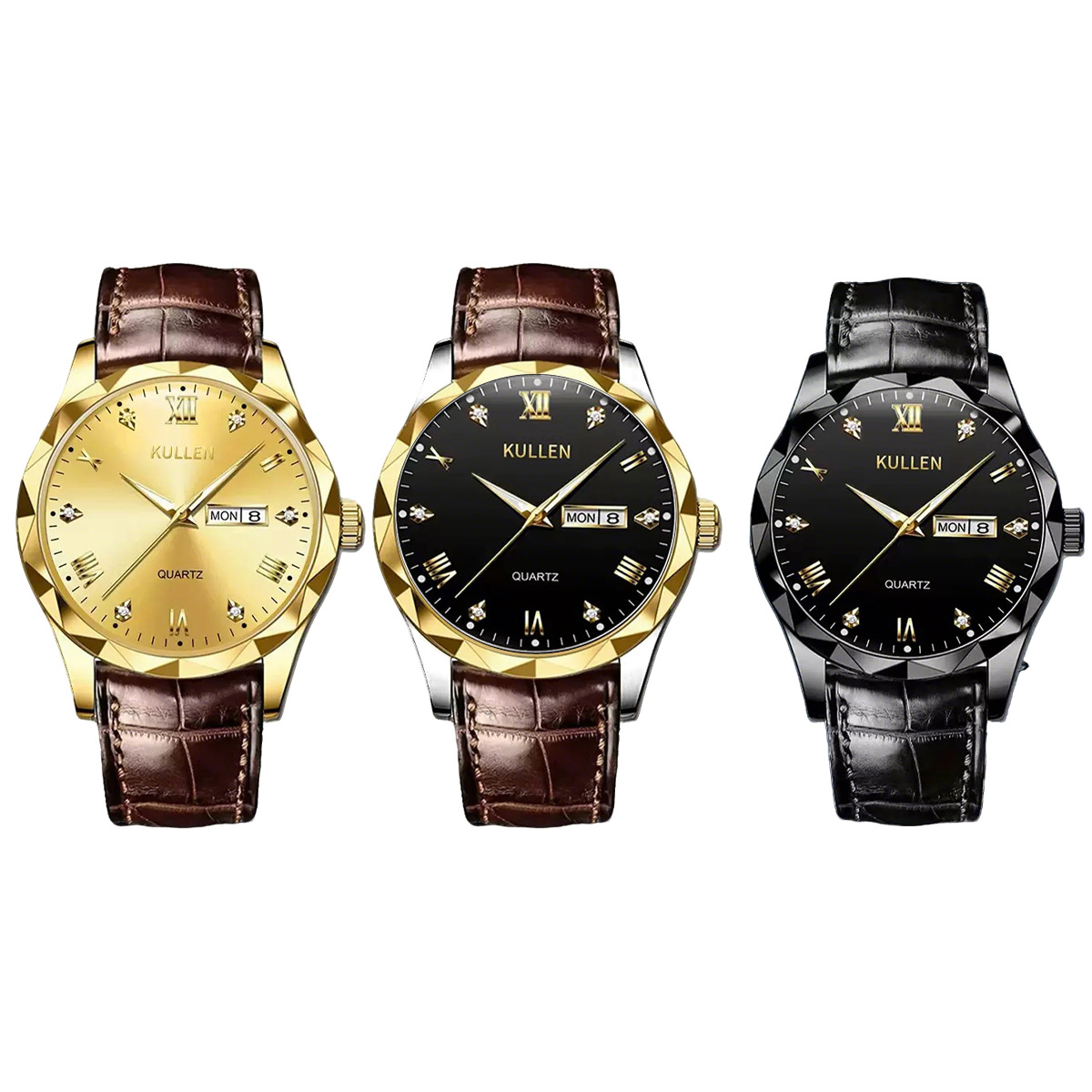Marca suiza ultra delgada impermeable comercial calendario de relojes de hombre relojes de cuarzo fabricantes de comercio exterior en vivo un agente