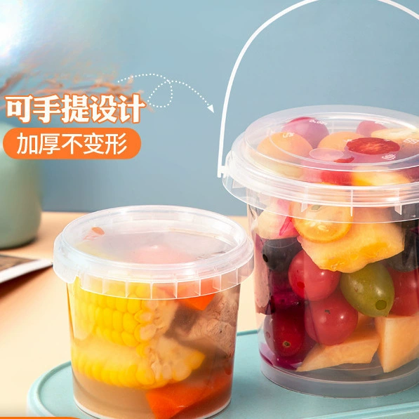 Одноразовые упакованные суповые коробки на вынос круглые крышки с термостойкими уплотнительные и утолщенные ведра для супа с фруктами и десертной кашей