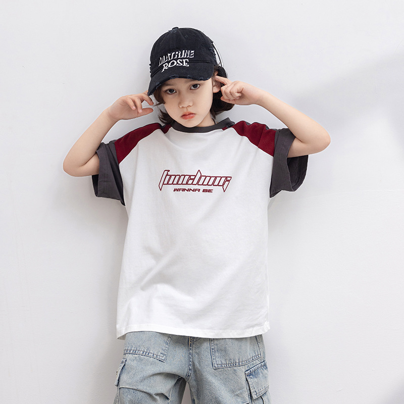 男童中大童短袖T恤2025夏季新款体恤儿童衣服宽松休闲上衣潮批发