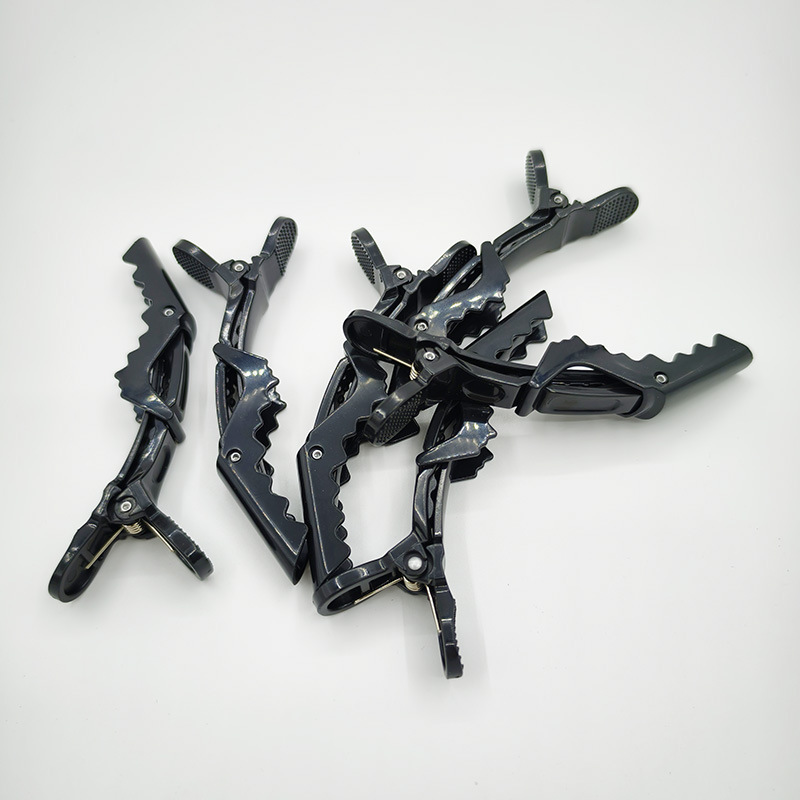 Pince crocodile noire en plastique de style coréen, outil spécial coiffeur pour coloration et permanente, pince bec de canard_voghion.com