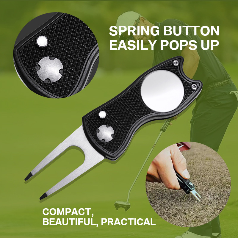 国境を越えて人気の高いゴルフグリーンフォーククリーニングギフトセット、クラブ両面クリーニングブラシ、スポーツタオル