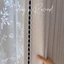 法式复古浮雕提花美拉德风窗帘雪尼尔蔷薇卧室客厅中古风遮光窗帘