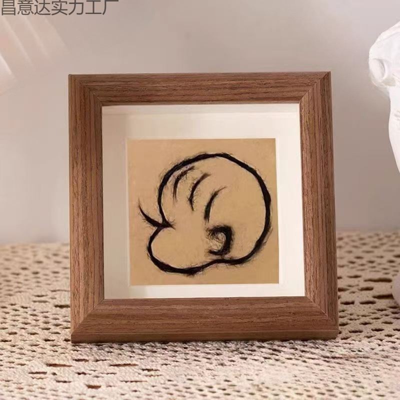 Baby Fetal Hair Photo Frame Imported Mortise and Tenon Baby Souvenir Material Package Creative Fetal Hair Small Photo Frame Xiaohongshu
