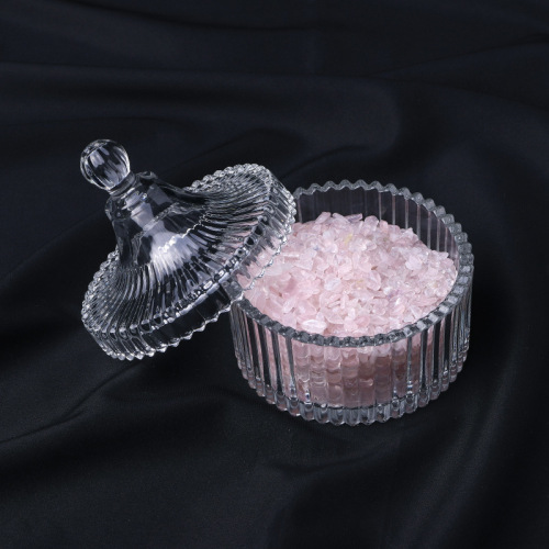 Natural purple pink white crystal gravel degaussing bowl raw stone ore bracelet degaussing stone purification container storage box ornaments