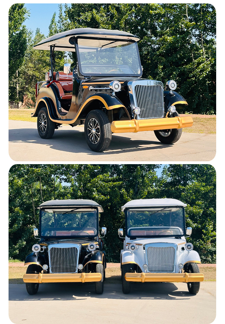 Factory-Made Electric Four-Wheel Sightseeing Cars, Classic Cars, Golf Carts, Four-Seater and Six-Seater Battery Cars, Exclusively for Cross-Border Sales