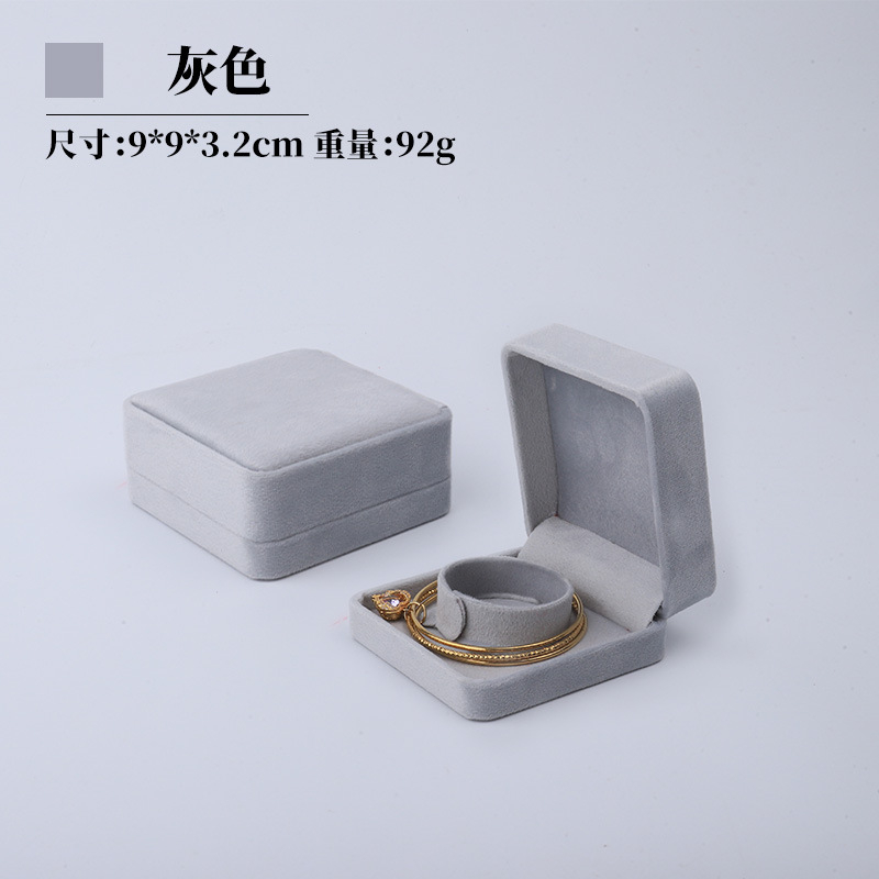 Caja de joyería de terciopelo de alta gama, caja de embalaje de terciopelo para anillos, pulseras, pendientes, cadenas largas, caja de regalo para joyería