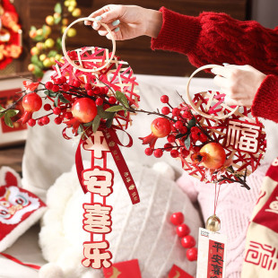 2025 New Year Decorations Bamboo Lantern Pendant Spring Festival Family New Year Decoration Entry Door Living Room Festive Hanging Decoration