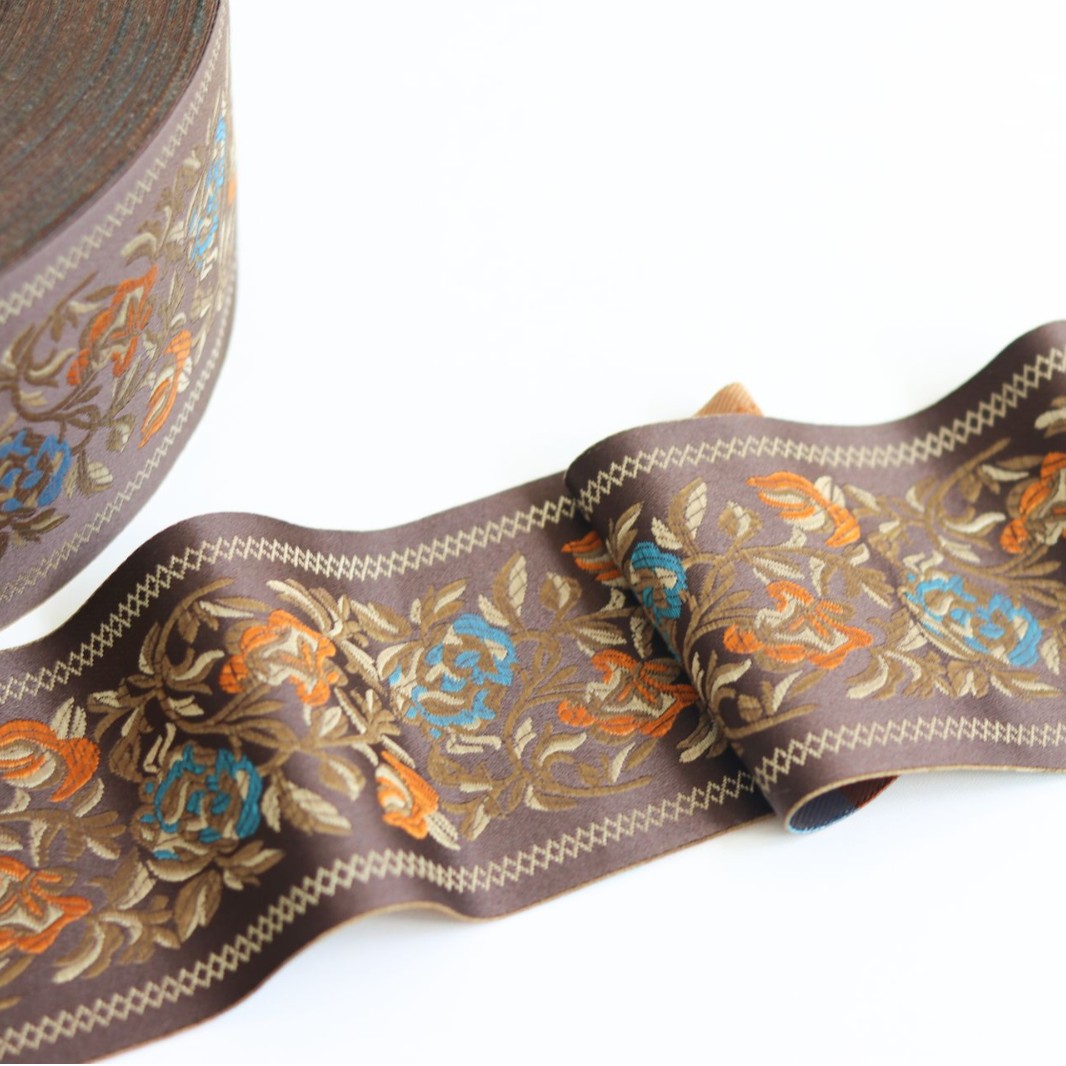 9cm de ancho cortina de cinta de estilo étnico Ropa Étnica collar borde de la manga cinturón cinta decorativa