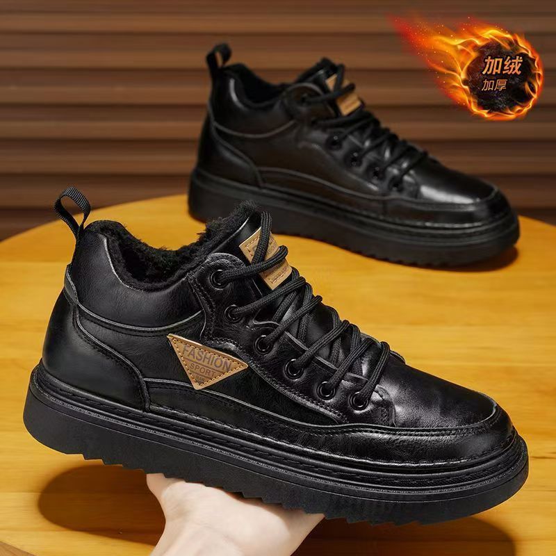 2026 nuevo otoño invierno zapatos de skate de alto nivel para hombre calentamiento de cuero grueso botas de algodón bajas botas Martin