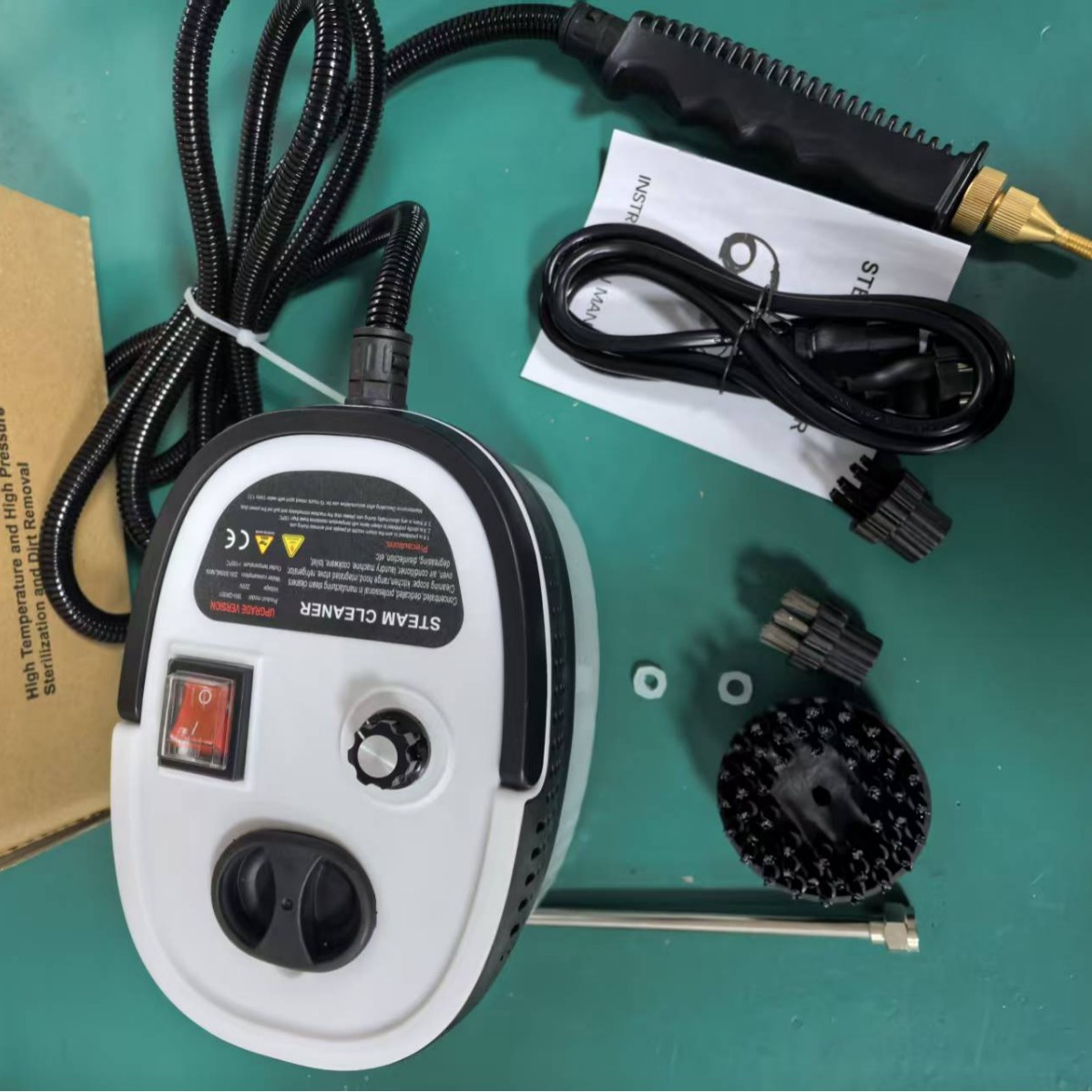 Nueva configuración de limpiadora a vapor de alta temperatura, lavadora de alta presión, máquina de limpieza doméstica para descontaminación y desengrasado, 1200 ml, estándar europeo, estándar americano