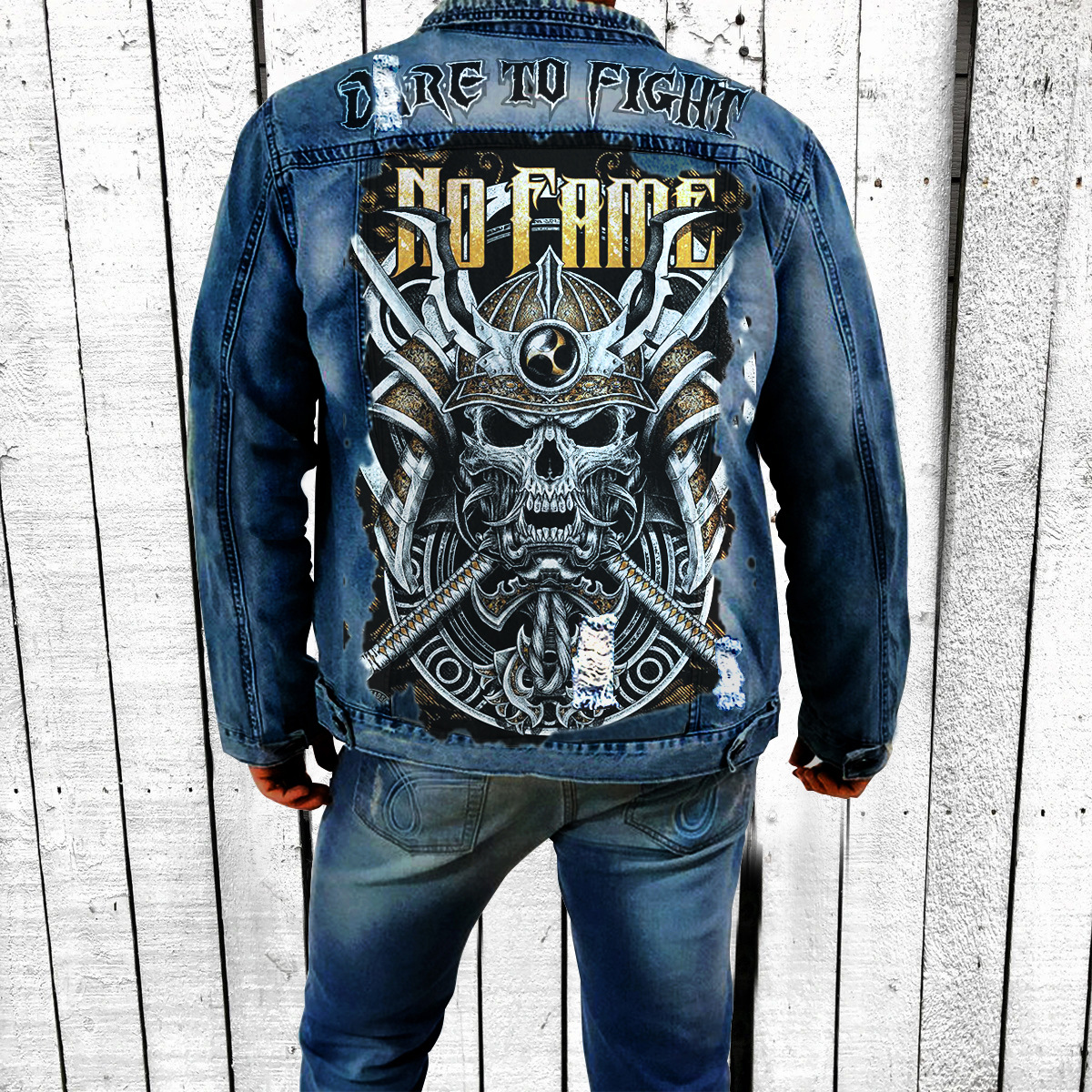 Men's Denim Jacket Round Neck Casual Printed Jacket For Autumn_voghion.com
