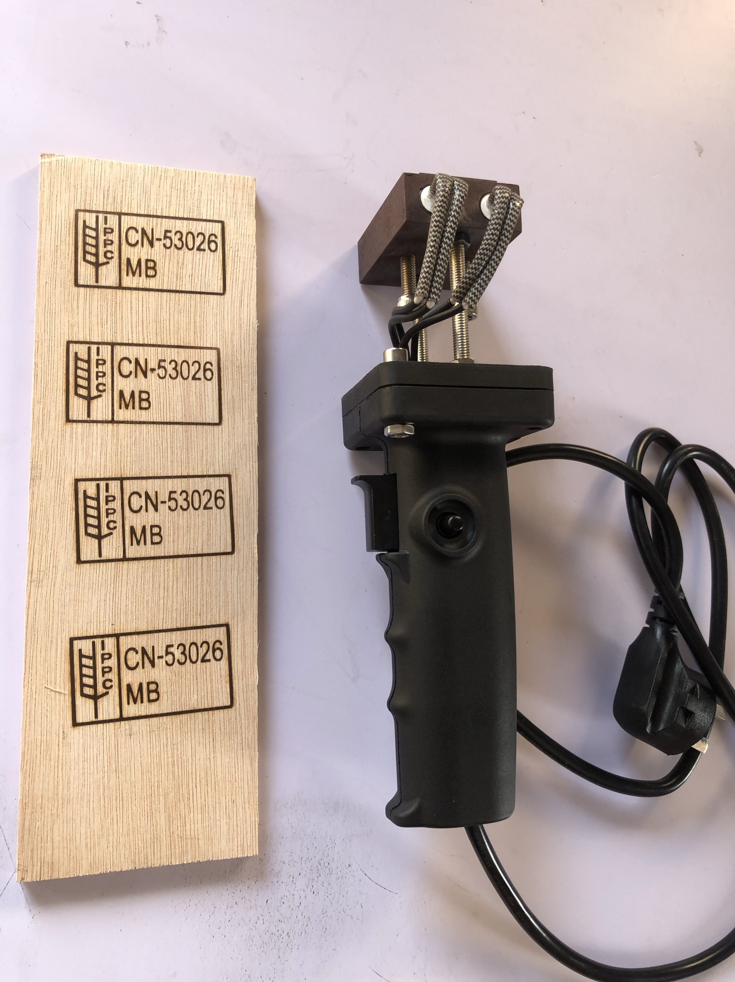 ippc印章标烙印机电烙铁木制品熏蒸章木托盘印