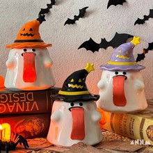 万圣节小幽灵精灵造型创意陶瓷马克杯带盖喝水可爱女生节日礼物杯