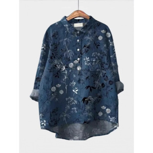 2025 New Independent Station European and American Cross-Border Casual Long-Sleeved Shirt Animal Print Hawaiian Long-Sleeved Cross-Border Shirt