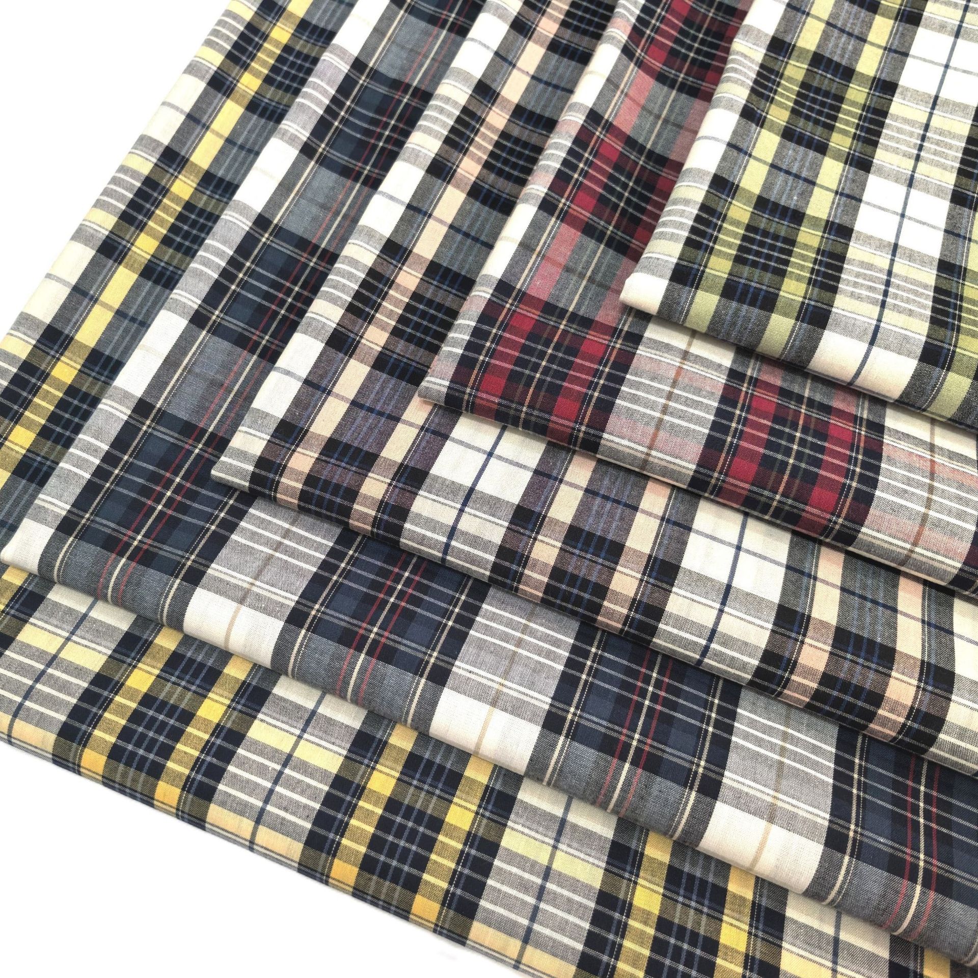 全棉暗色系列秋款衬衣面料 沙滩裤 女装连衣裙色织格子布 现货