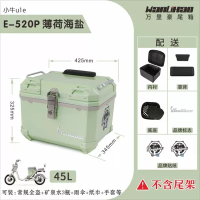 Motorcycle trunk, accessories for Maverick U1e - xiaoniu-u1e-mint-sea-salt-520p-lining-double-black-backrest