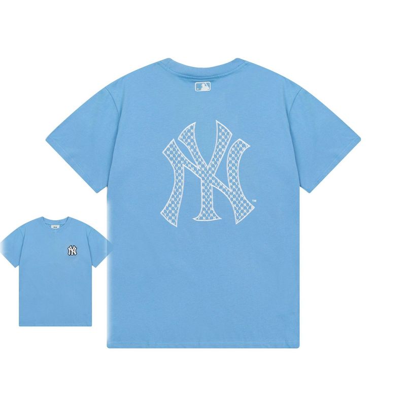 クロスボーダー MLB&NY ベーシックプリント高品質レディース T メンズ半袖コレクション共同ブランドの純綿通気性ボトリングシャツ|undefined