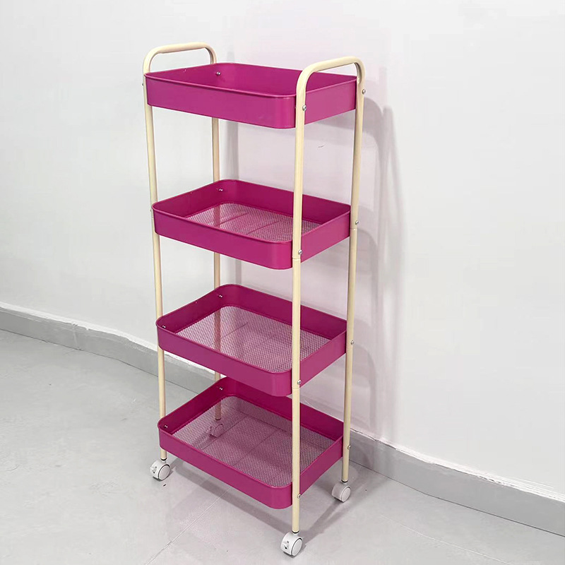 Carrito de almacenamiento de bocadillos de piso a techo Estante de cocina de sala de estar móvil de varios pisos Estante de almacenamiento de herramientas de uñas de dormitorio image 28