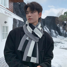 跨境时尚保暖防寒围巾男士出行保暖防寒围巾秋冬休闲百搭风衣款围