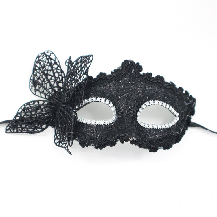 Carnaval transfronterizo lateral mariposa máscara de mitad de cara veneciana de alta calidad fiesta de baile pintada máscara de pareja para hombres