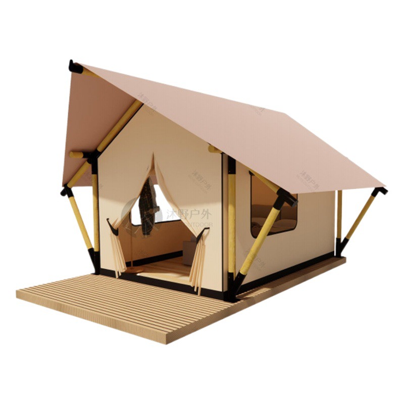 Fujian campamento al aire libre estructura de madera carpa espiga Parque Ecológico Scenic Spot B & B Luz de lujo camping tienda de hotel fabricante
