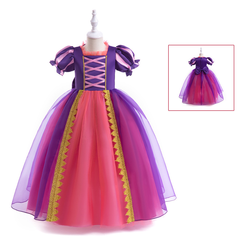 Nuevos niños de Halloween ropa para niños Sophie vestido de princesa de pelo largo niñas malla puff manga cos rendimiento vestido