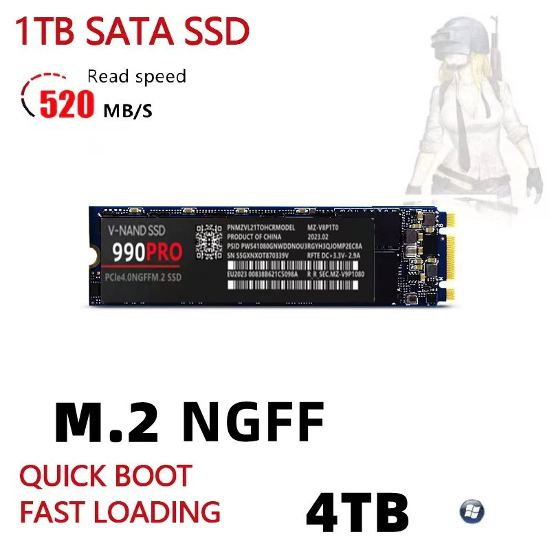 Твердотельный накопитель 990Pro NVMe M.2 PCIe 4.0 SSD, корпусный/встроенный, расширение 1TB 2TB 4TB