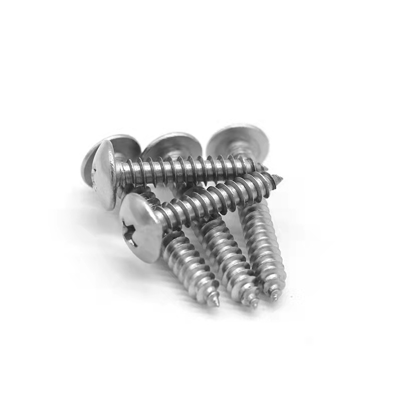 201 Stainless Steel Cross Flat Head Self-Tapping Screws Mushroom Head Cross Large Head Self-Tapping Screws M3M4M5
