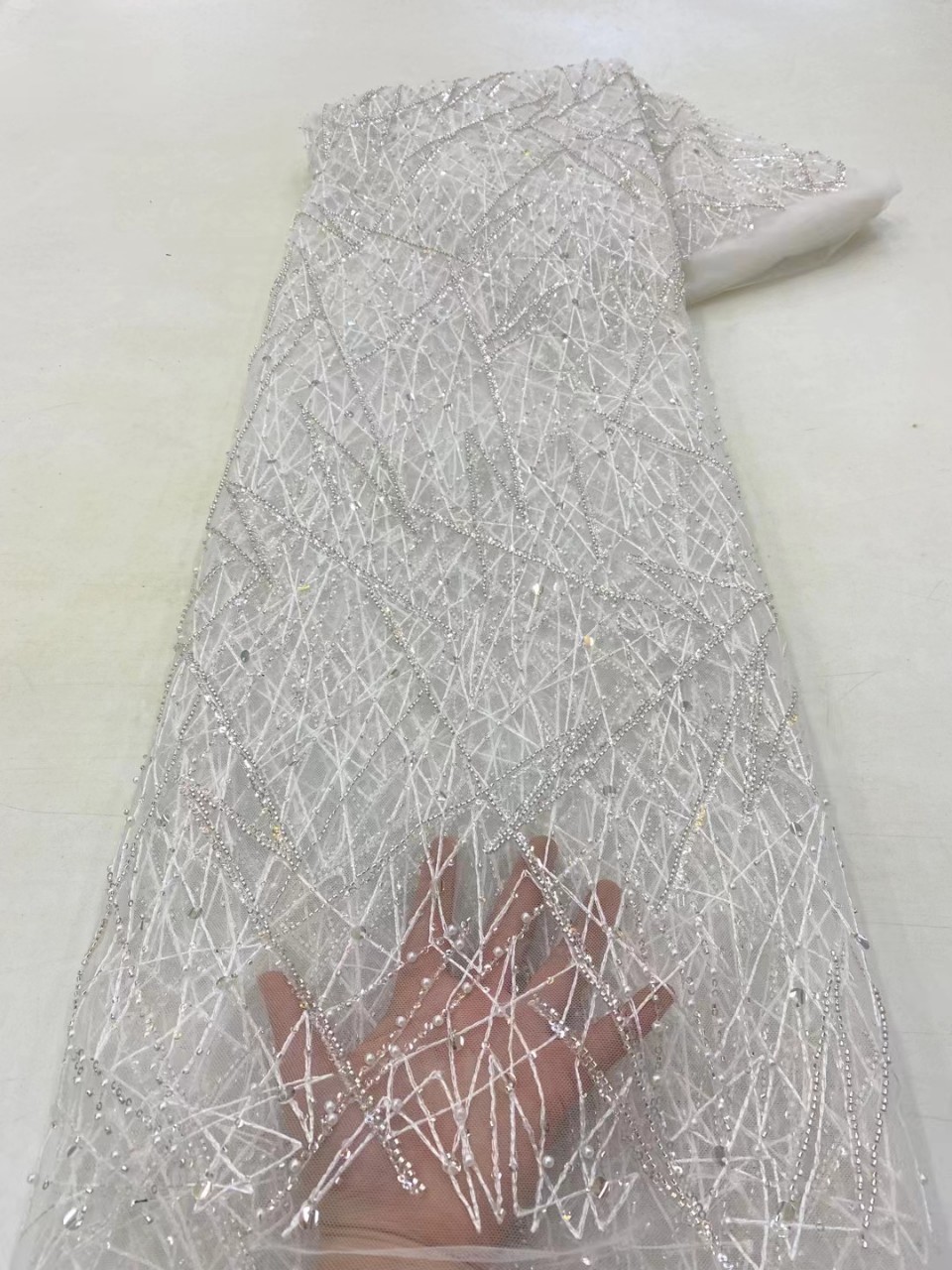 Vestido DE BODA francés tubo de cuentas bordado de tela desordenada rayas burbuja cuentas lentejuelas encaje boda banquete vestido tela JX3079