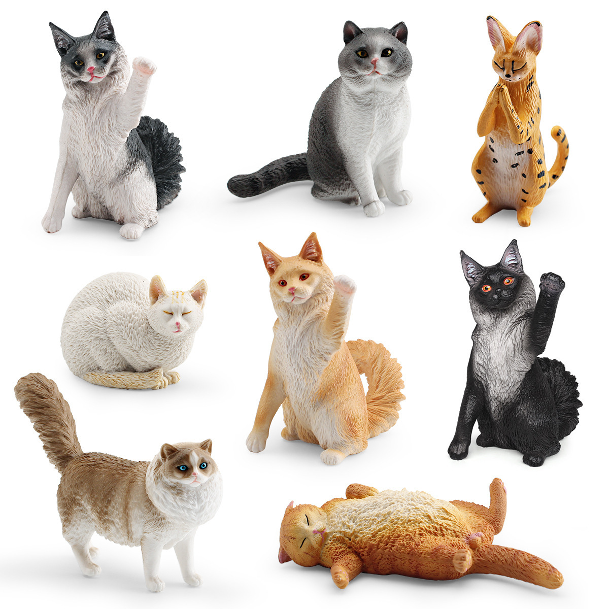 Gato de simulación transfronteriza modelo animal cognitivo infantil de pelo corto gato de tela gato Maine Coon gato mascota gato adornos