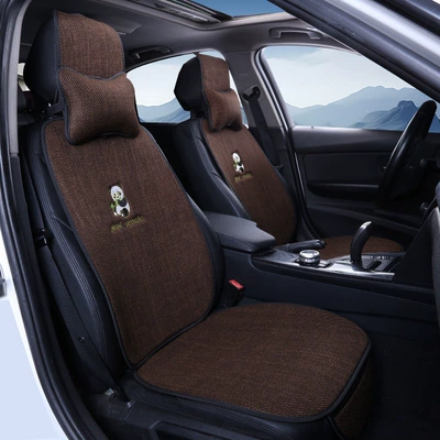 Small Cars, Default Option — Four Seasons Pad - coffee-color-for-driver-and-passenger-plus-two-neck-pillows-default-item