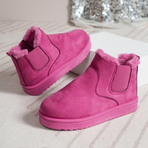 Plus Size Women's Fleece Lined Warm Snow Boots with European and American Style, Slip-On Round Toe Fashion Boots with Elasticated Upper