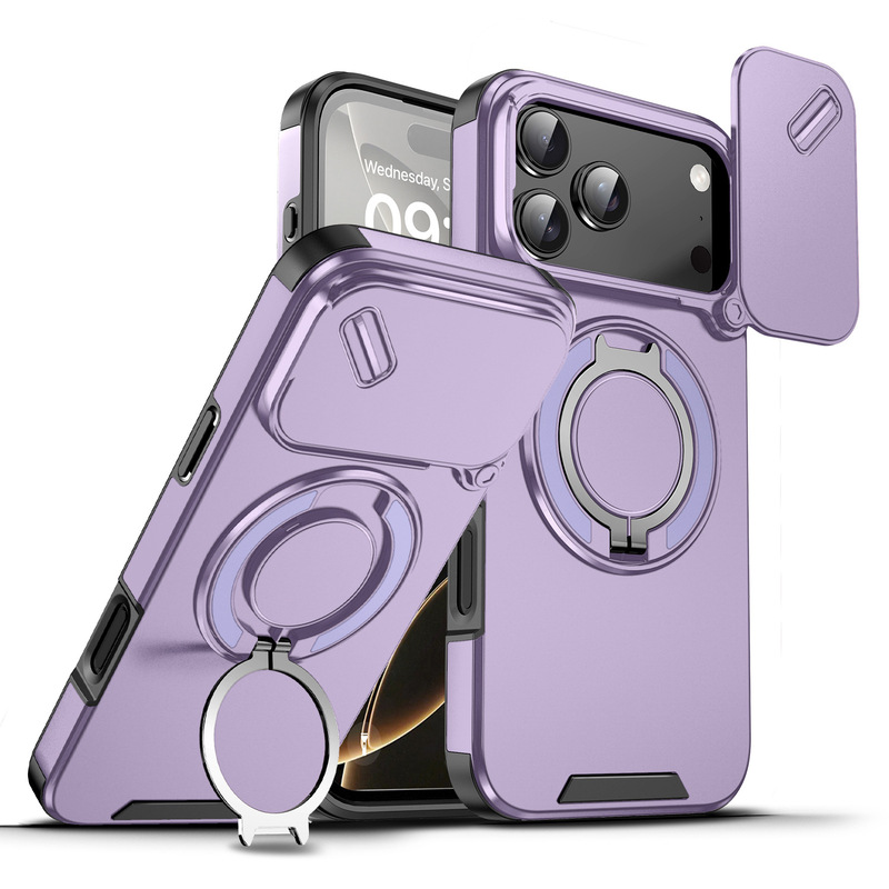 Apple iphone17promax Lingke 携帯電話ケースメタル 360 スタンド 16pm レンズフリッププッシュウィンドウに適しています|undefined