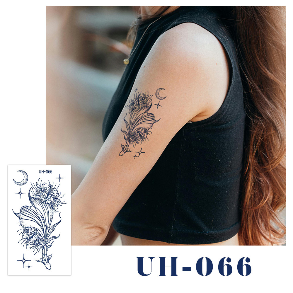 新しいジュースハーブタトゥーシール、半永久的、韓国で人気、原宿風、防水、ミニマルなタトゥーシール、英語文字