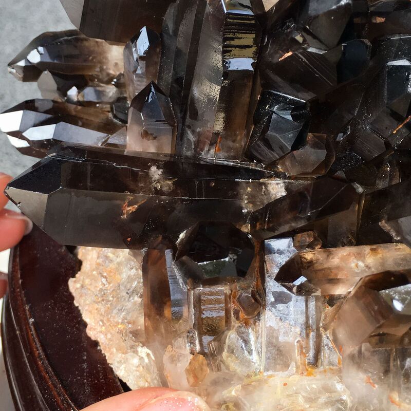天然黑水晶簇摆件客厅书房摆件矿石矿标跨境水晶水晶原石水晶摆件|undefined